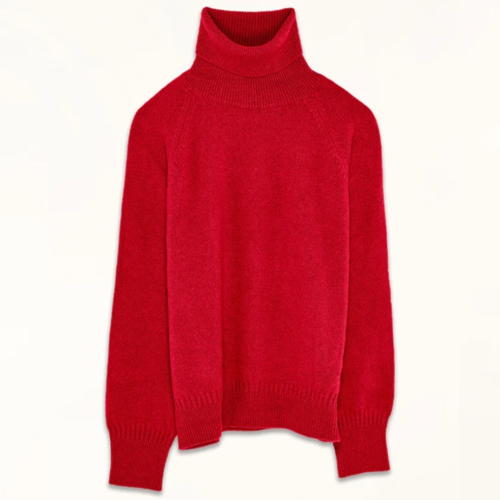 tricot Paris Red Cashmere Turtleneck XS NWOT